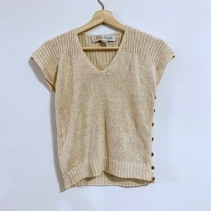 Cream Vintage Sweater Cap Sleeves